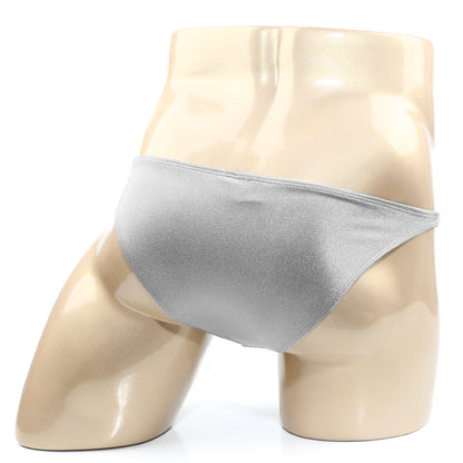 Silver metallic briefs metro male wear trozo bikini silver 6126 10 with smooth shiny fabric and sleek design