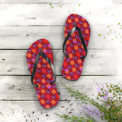 Maris Equi Men's Red Tartan Flip-Flops