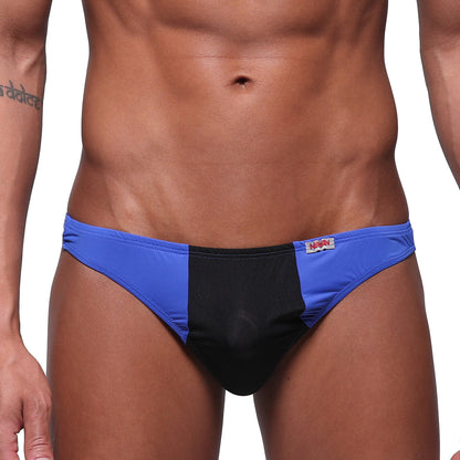 MetroMaleWear fun g royal blue 6202-18 blue and black two-tone swim trunks with sleek modern design