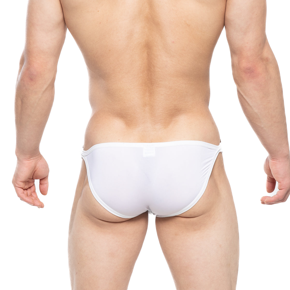 MetroMaleWear Mahana bikini white form-fitting swim trunks with sleek minimalist design for men