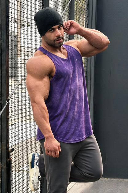 Jed North Men's Fast-Dry Bodybuilding Workout Stringer - Dusted Violet