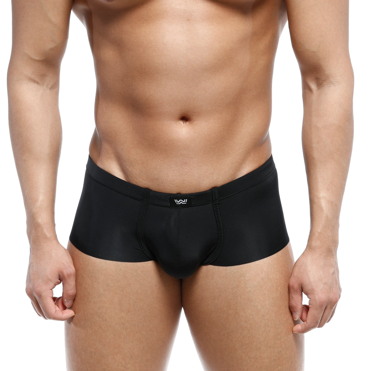 Metro male wear naked trunk black 6313-20 black men’s briefs with sleek form-fitting design and white logo waistband