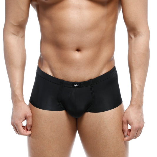 Metro male wear naked trunk black 6313-20 black men’s briefs with sleek form-fitting design and white logo waistband