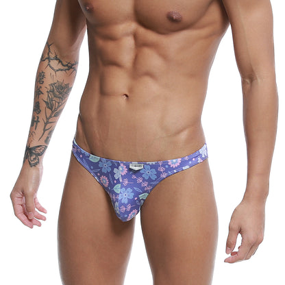 Purple floral-patterned snug form-fitting men’s briefs metro male wear fits bikini jardin 6603-44