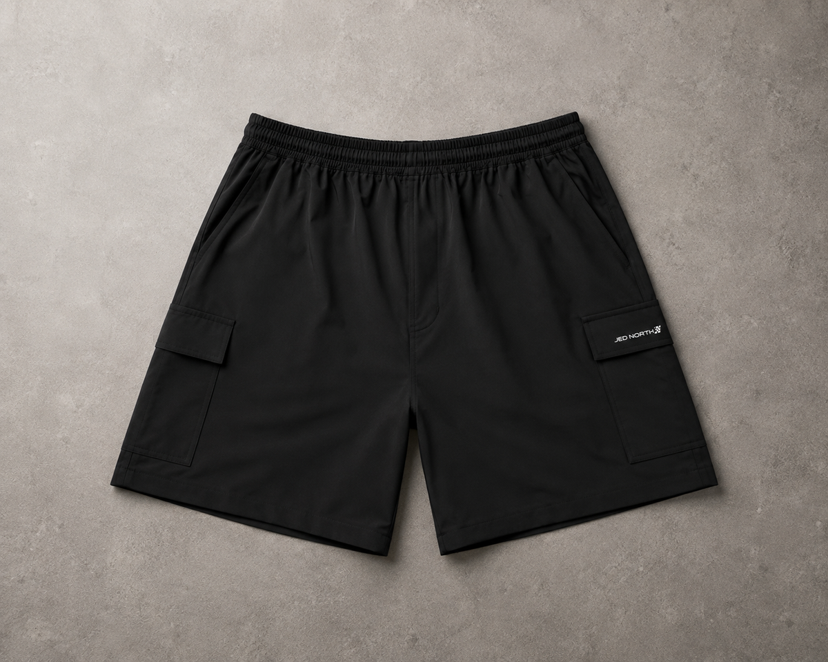 Jed North Men's Trek 4.5" Cargo Shorts - Black