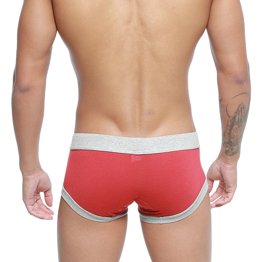 MetroMaleWear Nano trunk terracotta 7016-13 red and gray snug fit athletic briefs for active wear