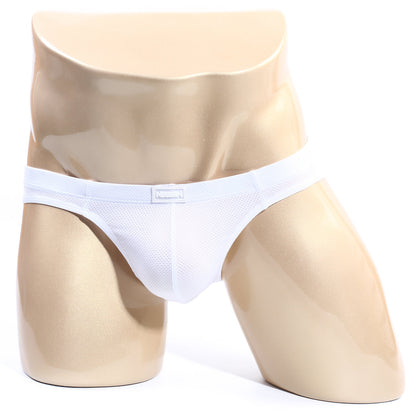 MetroMaleWear Bravo Bikini white mesh briefs with subtle elastic waistband and small rectangular brand tag
