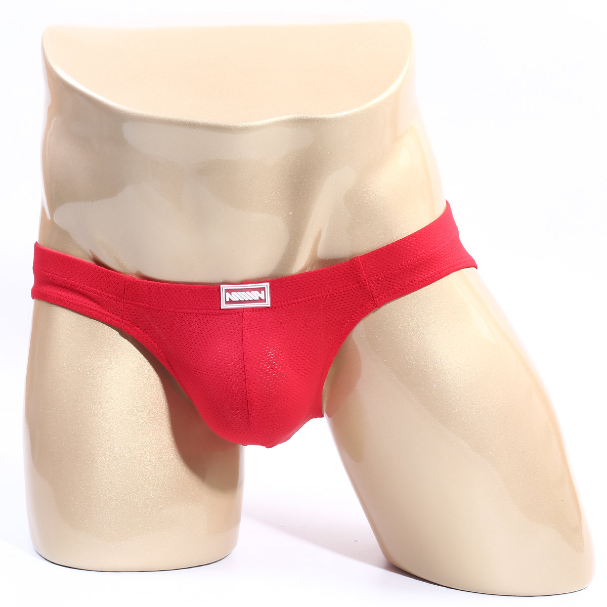 Metro male wear bravo bikini red 7103-12 red men’s briefs with a small rectangular brand tag on the waistband