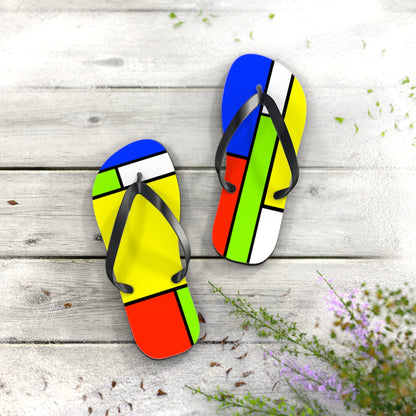 Maris Equi Men's ModRian Mondrian Inspired Flip-Flops