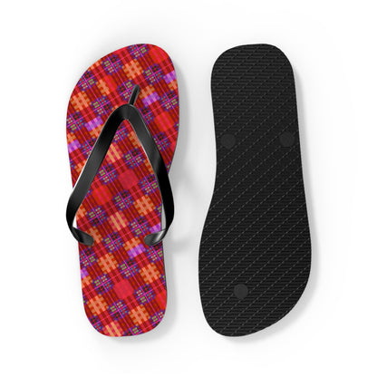Maris Equi Men's Red Tartan Flip-Flops