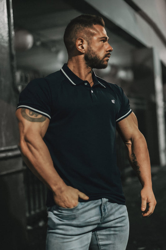 Jed North Men's Banded Muscle-Fit Polo T-Shirt - Navy