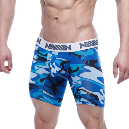 MetroMaleWear bulge midcut boxer camo 8023-60 blue and black camouflage men’s boxer briefs with white million waistband