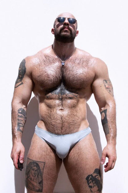 JJ Malibu Men's After-Hours Silky Seamless Briefs - Grey
