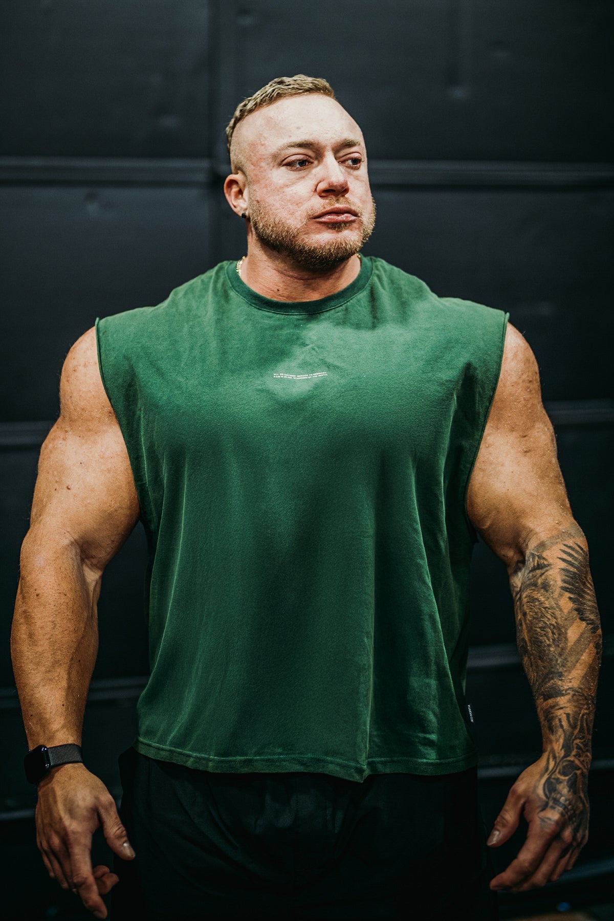Jed North Men's Box Cut Muscle Tee - Forest Green