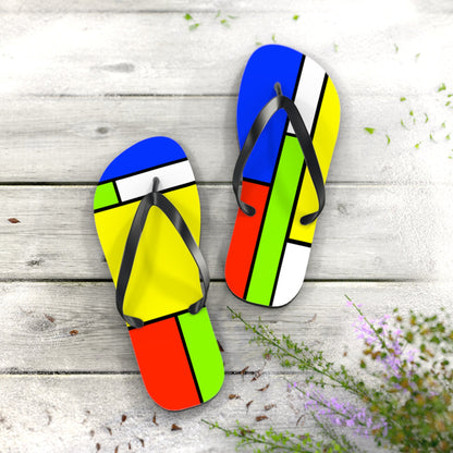 Maris Equi Men's ModRian Mondrian Inspired Flip-Flops