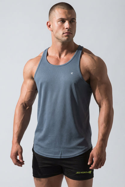 Jed North Men's Fast-Dry Bodybuilding Workout Stringer - Gray