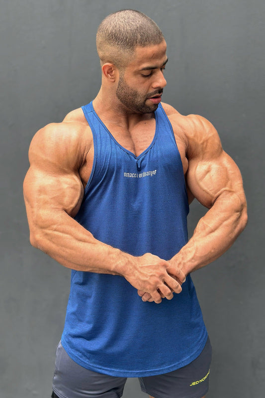Jed North Men's Performance Max Bodybuilding Stringer - Denim Blue