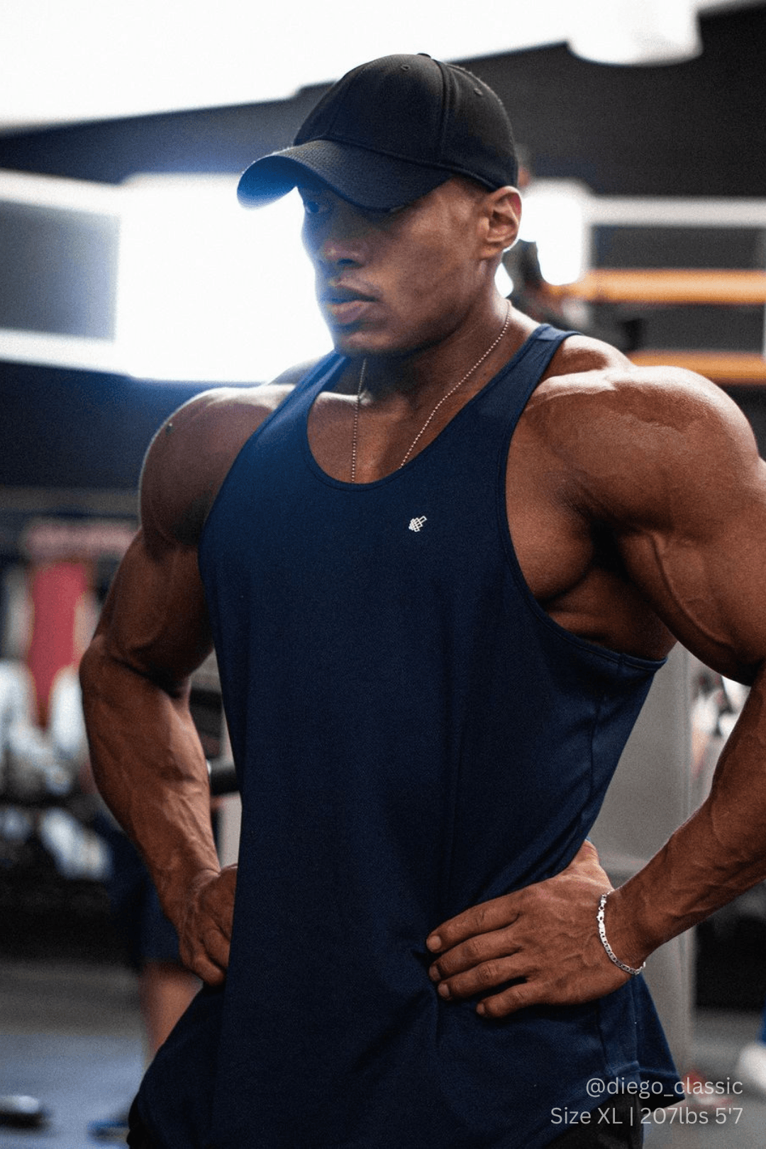 Jed North Men's Fast-Dry Bodybuilding Workout Stringer - Midnight Navy