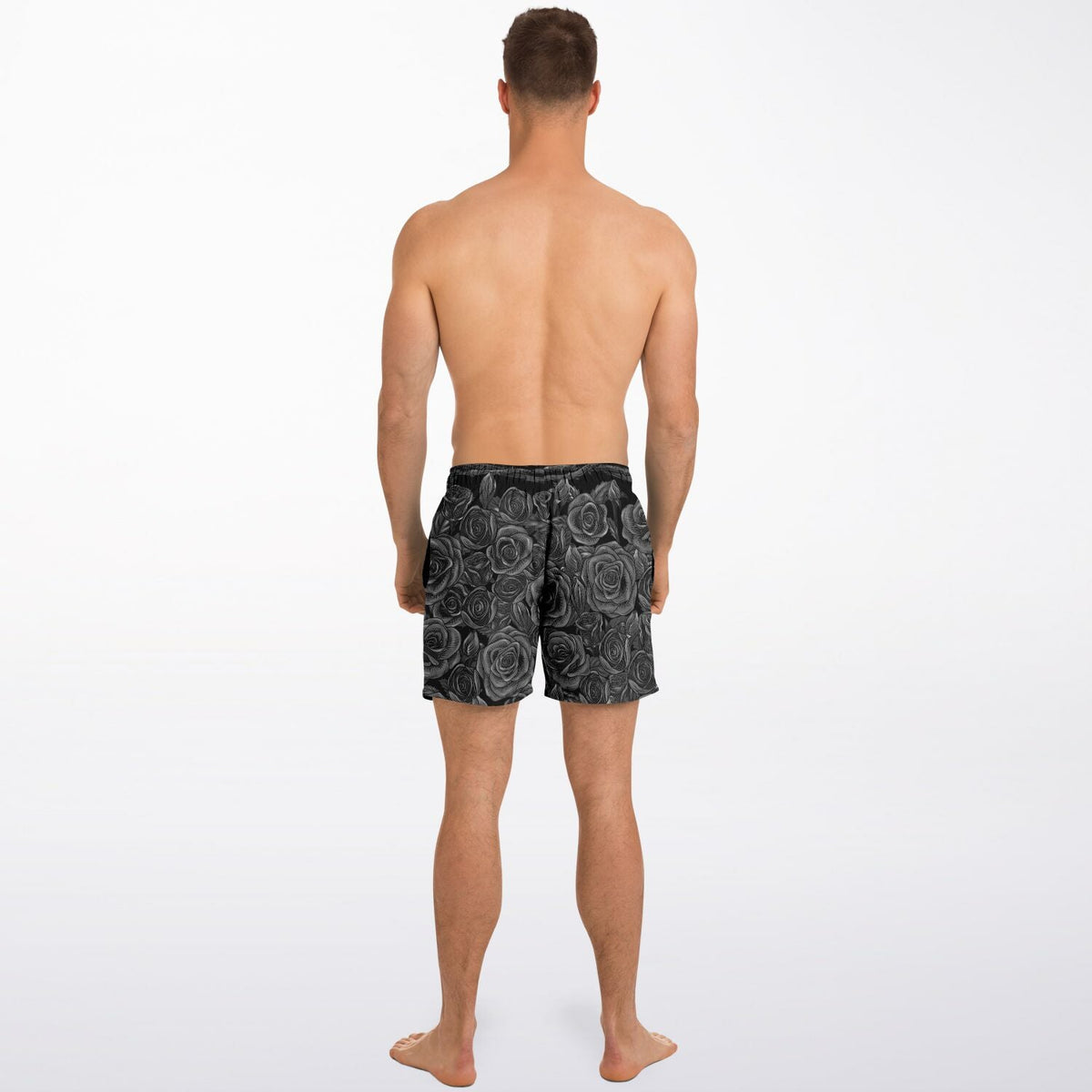 Maris Equi Black Rose Goth Emo Men's Swim Shorts