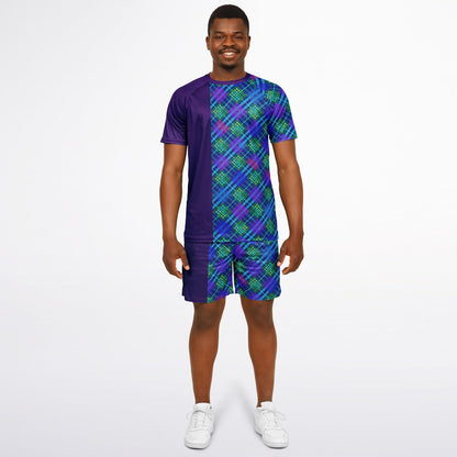 Maris Equi Blue Tartan Shorts And Top Set For Men
