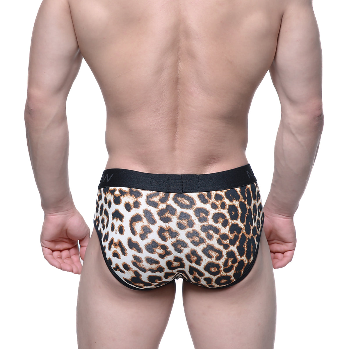 MetroMaleWear 365 hip brief leopard print with black elastic waistband for comfortable everyday wear