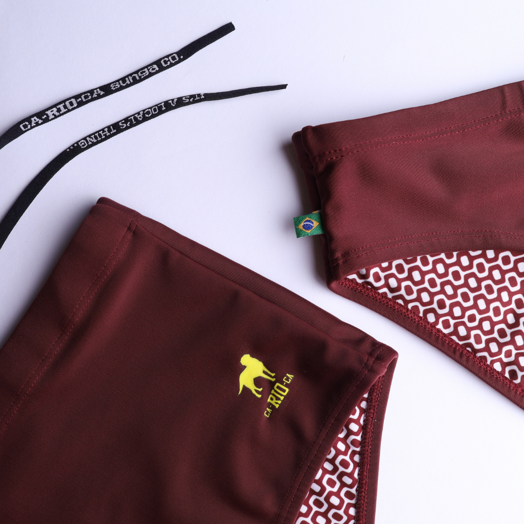 CA-RIO-CA Barolo burgundy solids  Men's Swimming Sunga - Beachwear for Men
