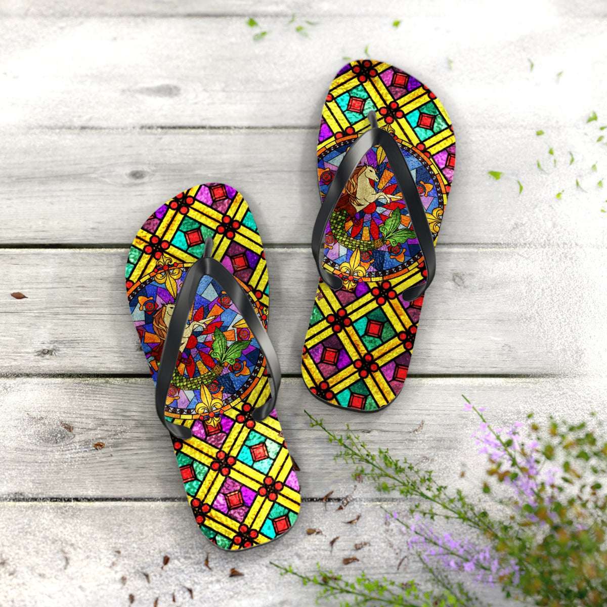 Maris Equi Men's Stained Glass Flip-Flops