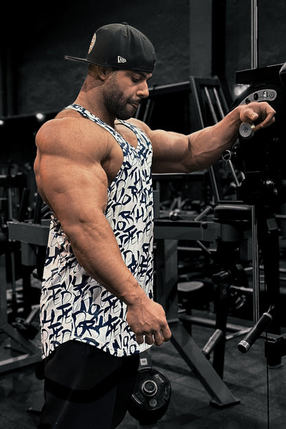 Jed North Men's Graphic Muscle Stringer - White Graffiti