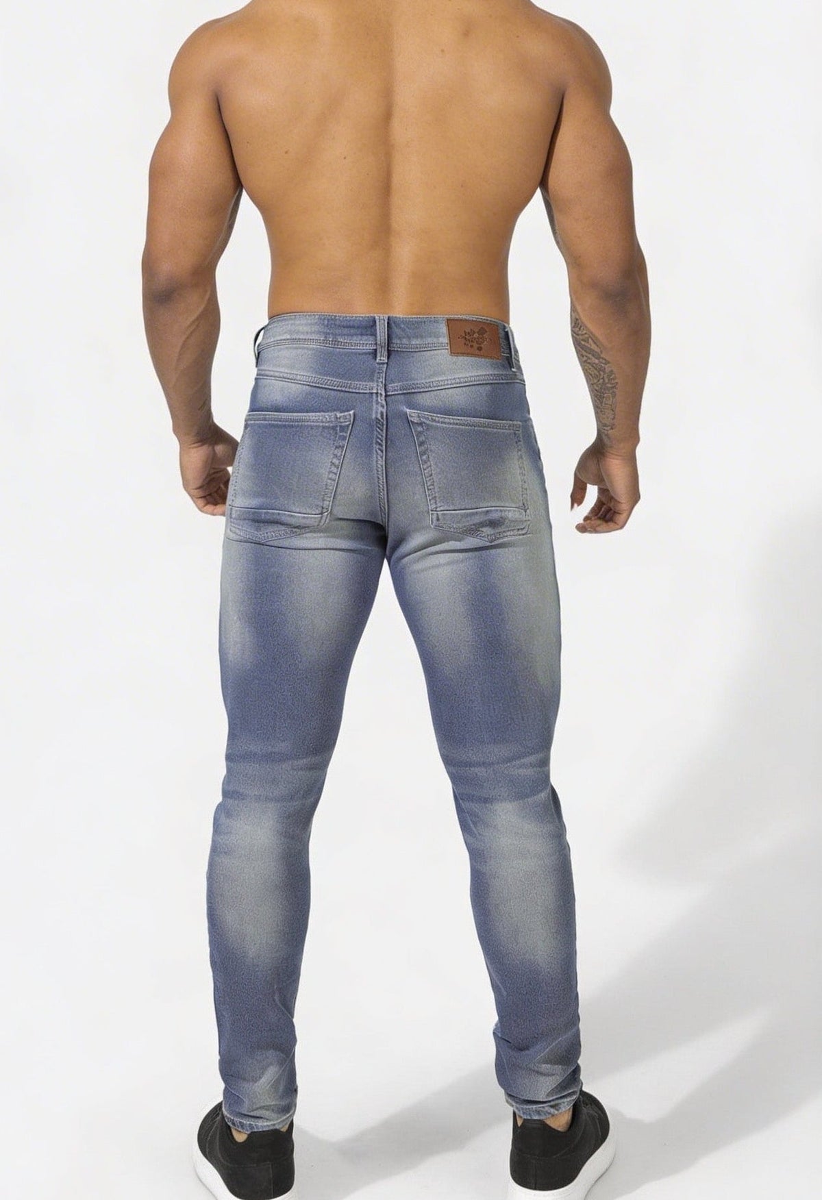 Jed North Men's Men's Premium Fitted Stretchy Jeans - Faded Blue