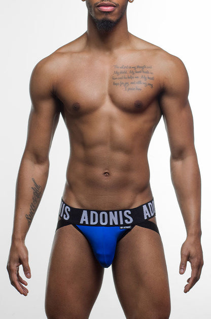Adonis by Kyhry Men's Double-Strap Blue Jock/Thong