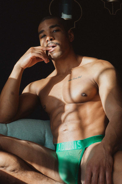Adonis by Kyhry Men's Luxe Mesh Green Thong