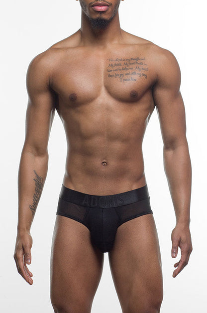 Adonis by Kyhry Men's Black Sheer Cutout Brief