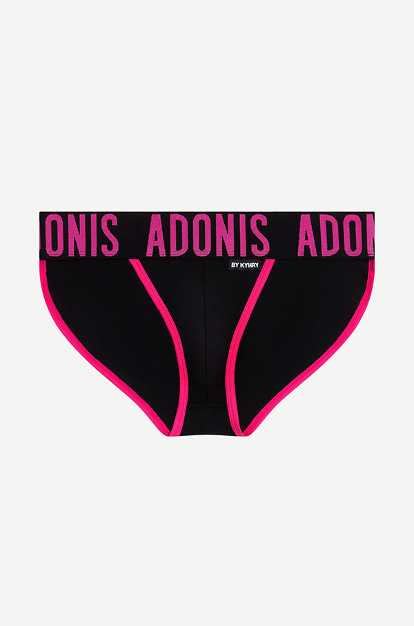 Adonis by Kyhry Men's Pop Black & Pink Jock-Brief