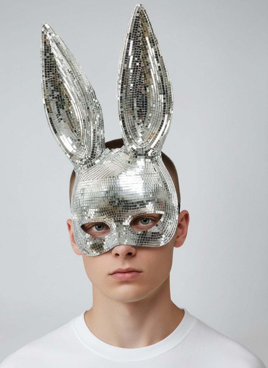 KBW Global Mirror Bunny Mask - Silber