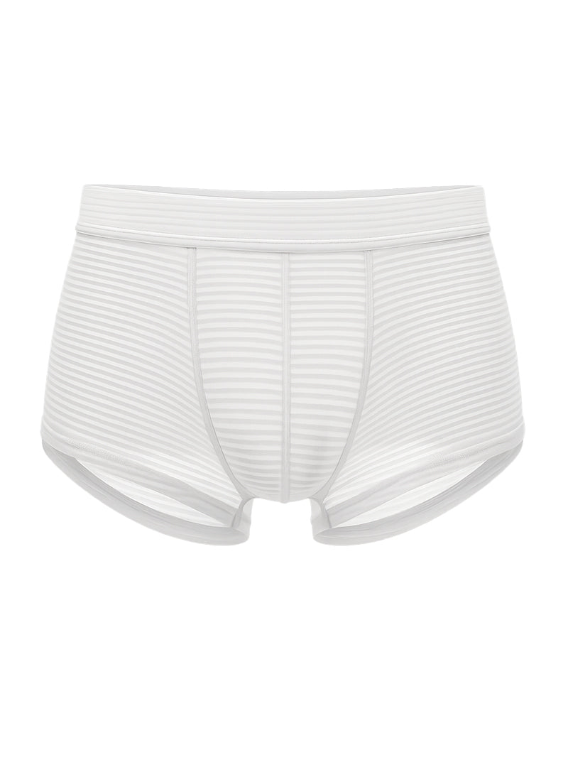 ActiveStripe cotton trunk white striped boxer briefs with smooth elastic waistband and subtle vertical ribbing