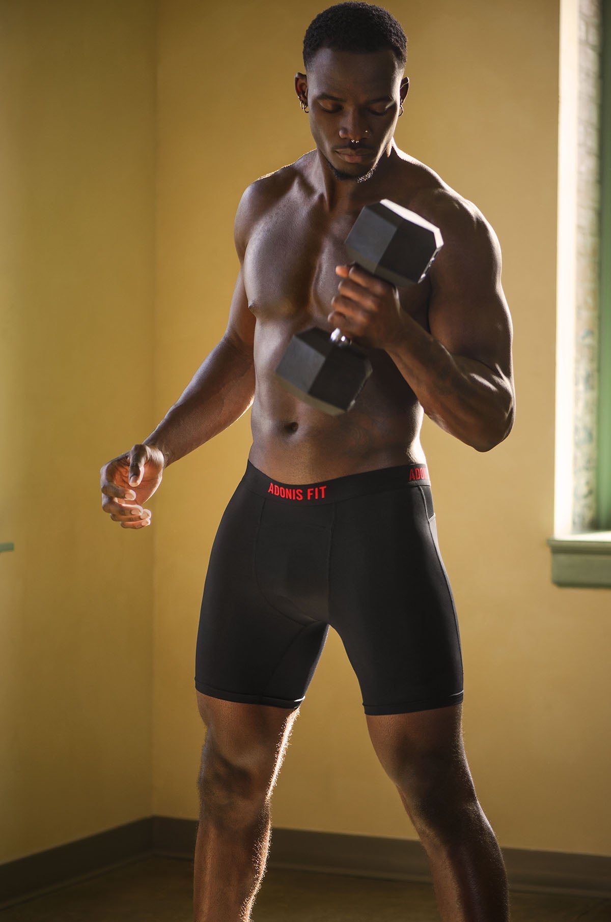 Adonis by Kyhry Men's Adonis Fit Black Long Boxer Brief