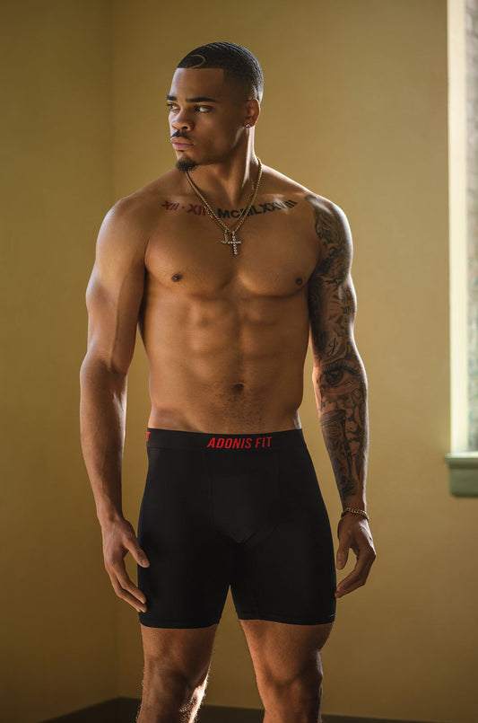 Adonis by Kyhry Men's Adonis Fit Black Long Boxer Brief