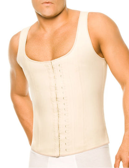 Cream-colored structured latex corset with central lacing and adjustable straps ann chery 2033 beige body shaper