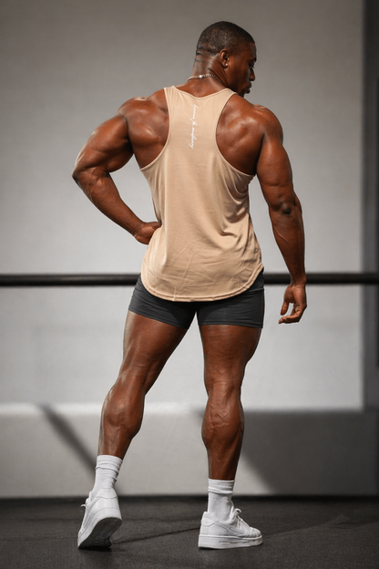 Jed North Men's Fast-Dry Bodybuilding Workout Stringer - Khaki