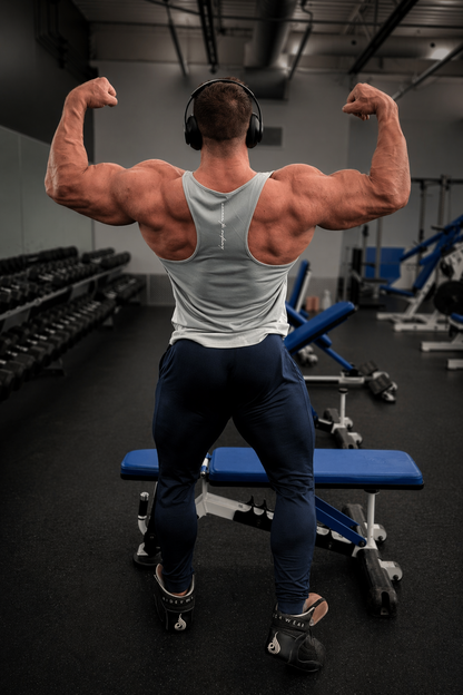 Jed North Men's Fast-Dry Bodybuilding Workout Stringer - Silver