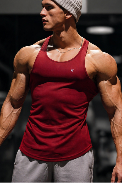 Jed North Men's Fast-Dry Bodybuilding Workout Stringer - Maroon
