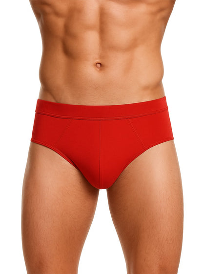 Red men’s cotton briefs with smooth form fitting design from assorted cotton brief 4 pieces pack