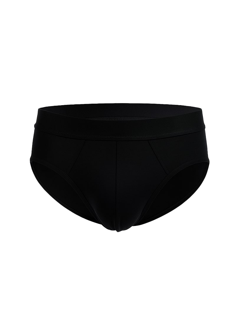 Black cotton briefs with smooth form-fitting design and elastic waistband from assorted cotton brief 4 pieces pack