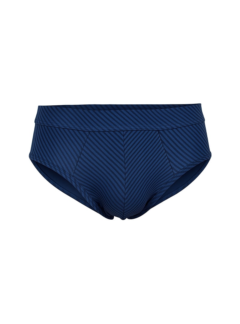 Navy blue cotton swim trunks with diagonal ribbed texture and tailored fit from assorted cotton brief 4 pieces pack