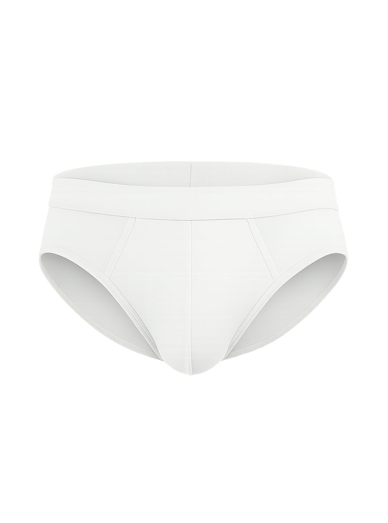 White cotton briefs with a smooth seamless design and comfortable elastic waistband assorted 4 pieces pack