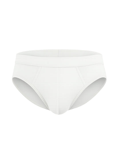 White cotton briefs with a smooth seamless design and comfortable elastic waistband assorted 4 pieces pack