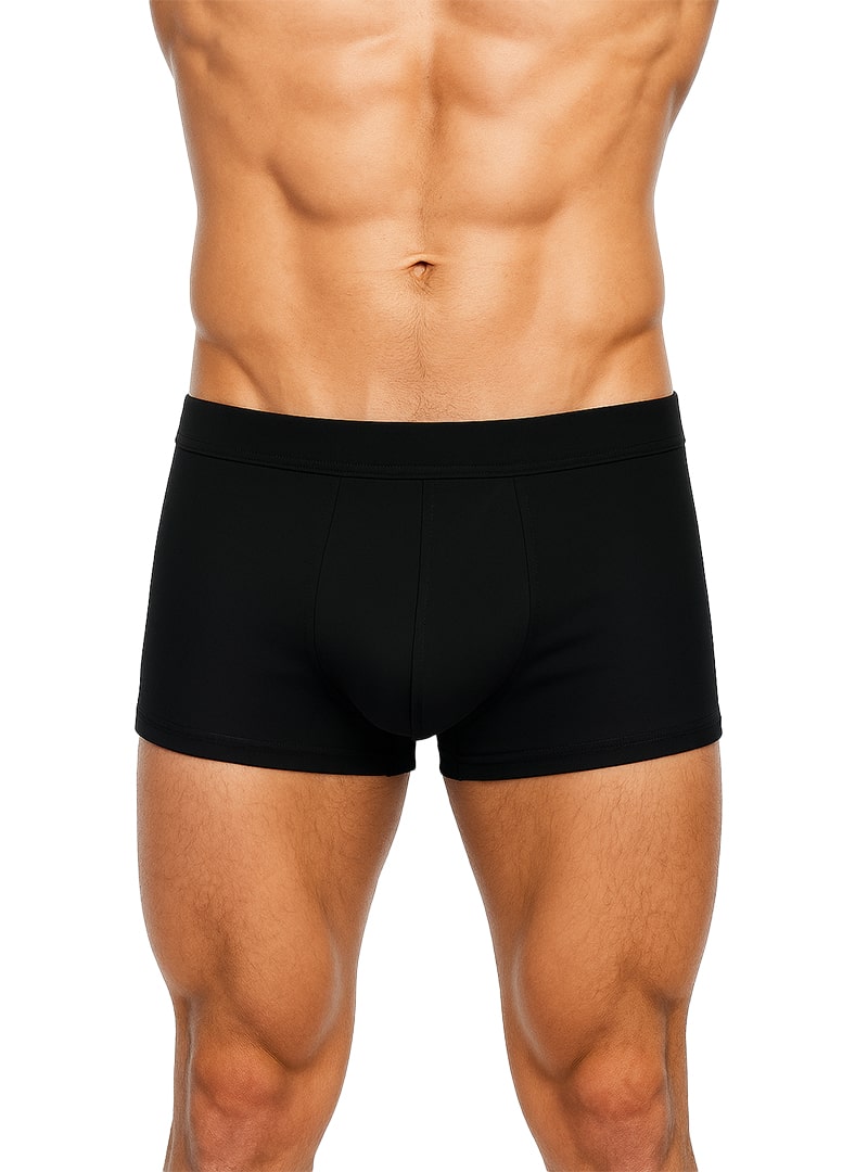 Black men’s briefs with smooth form-fitting design made of cotton in assorted trunk 4 pieces pack