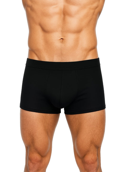 Black men’s briefs with smooth form-fitting design made of cotton in assorted trunk 4 pieces pack
