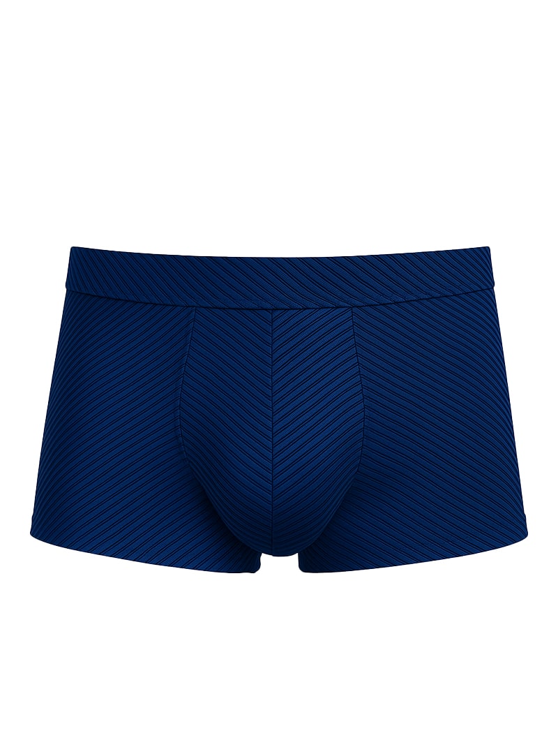 Deep navy blue cotton briefs with a subtle diagonal ribbed texture from assorted cotton trunk 4 pieces pack