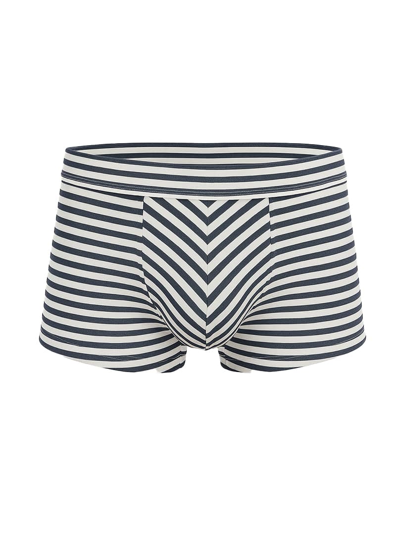 Black and white striped men’s cotton briefs with chevron pattern front in assorted cotton trunk 4 pieces pack